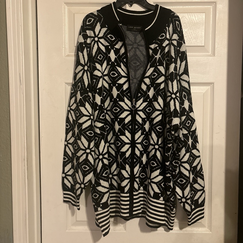 Lane Bryant Monochrome Knit Cardigan,sweater - Picture 3 of 14